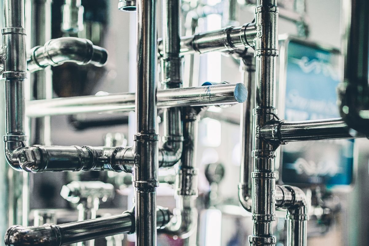Stainless steel pipe runs