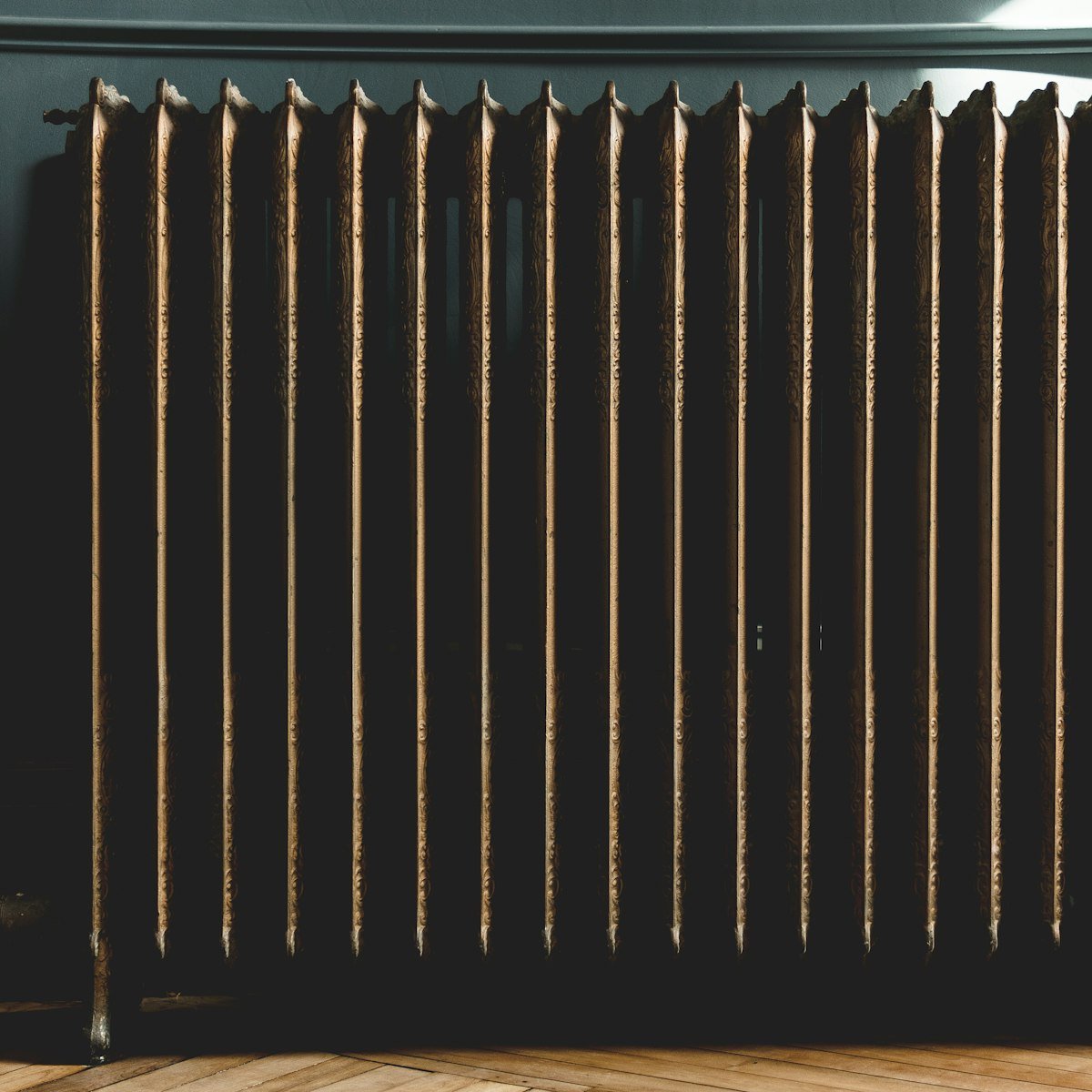 Heating system unit with pipework connections, flushed and inspected as part of a power flush service